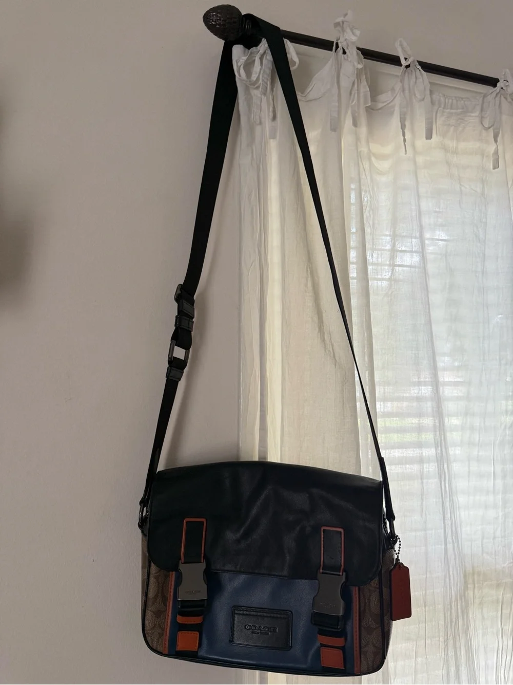 Coach Men's Messenger Bag in Black, Navy & Brown